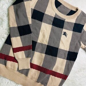 Checkered Sweater with Embroidered Logo